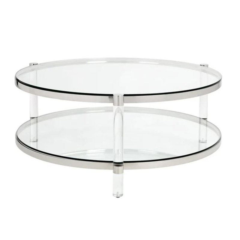 Violet Round Coffee Table, Silver