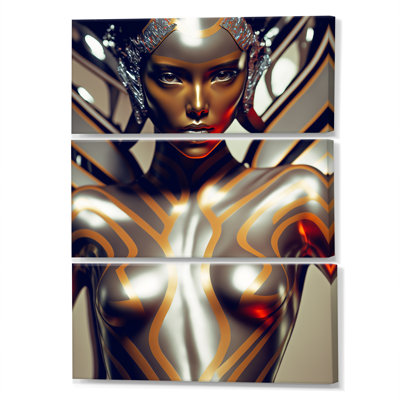 Portrait of a Futuristic Fashion II - Femme, art mural sur toile