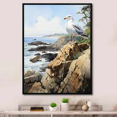 Timothea " Seagull Coastal Guardian On Rock "