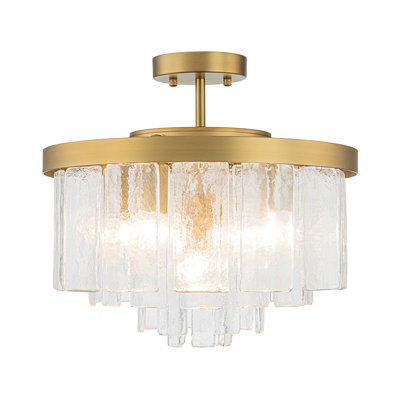 Plafonnier tambour en verre à 5 niveaux Livingon