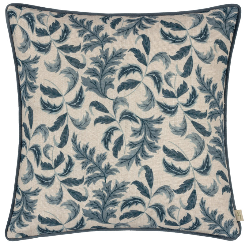 Chatsworth Topiary Floral Square Cushion, Blue