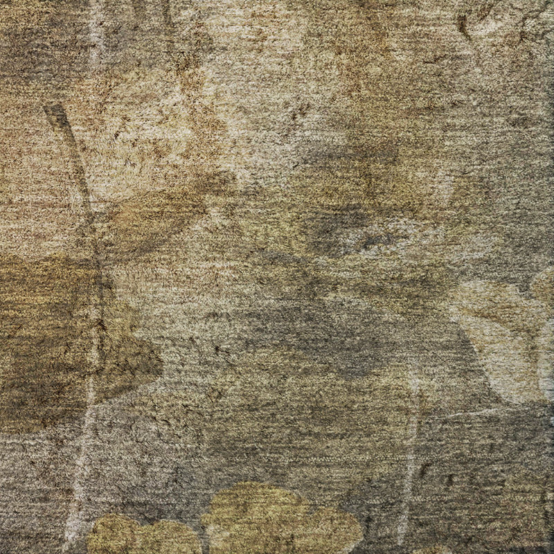 Tapis floral à poil long de qualité supérieure lavable à la machine ADS613, Taupe, 5 pi x 7 pi 6 po