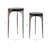 Contemporary Round Quartz Accent Side Table For Home Decor - Stylish Narrow End Table For Living Room Or Bedroom Styling - Set Of 2, 24", Black-306254770-306254768