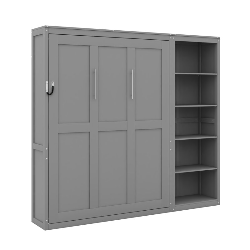 Lit escamotable avec tablettes Murphy, Gris