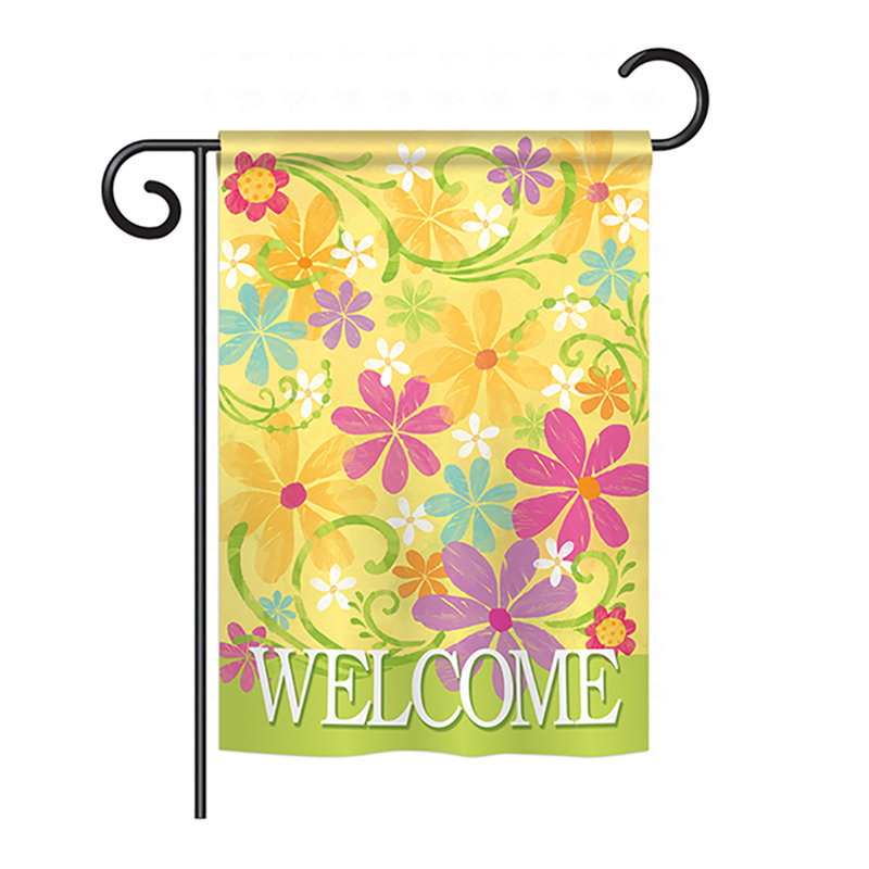 Drapeau maison / jardin en polyester Joolia Daisy, H 18,5 po x l 13 po