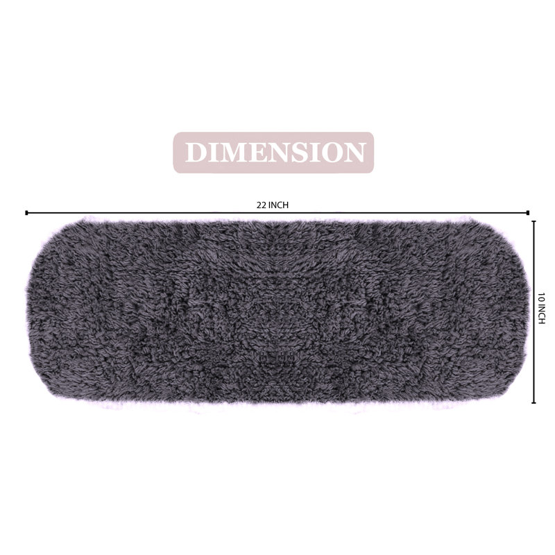 Bublitz 100% Cotton Tufted Rug, Extra Soft & Machine Washable 10"x22" Tank Cover, Gray