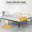 Structure de lit plateforme en métal 14 po, rangement robuste sous le lit-1234156025