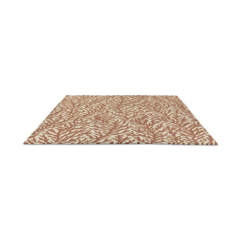 Hand Woven Wool Floral Area Rug, Rectangle 4'7" x 6'7"