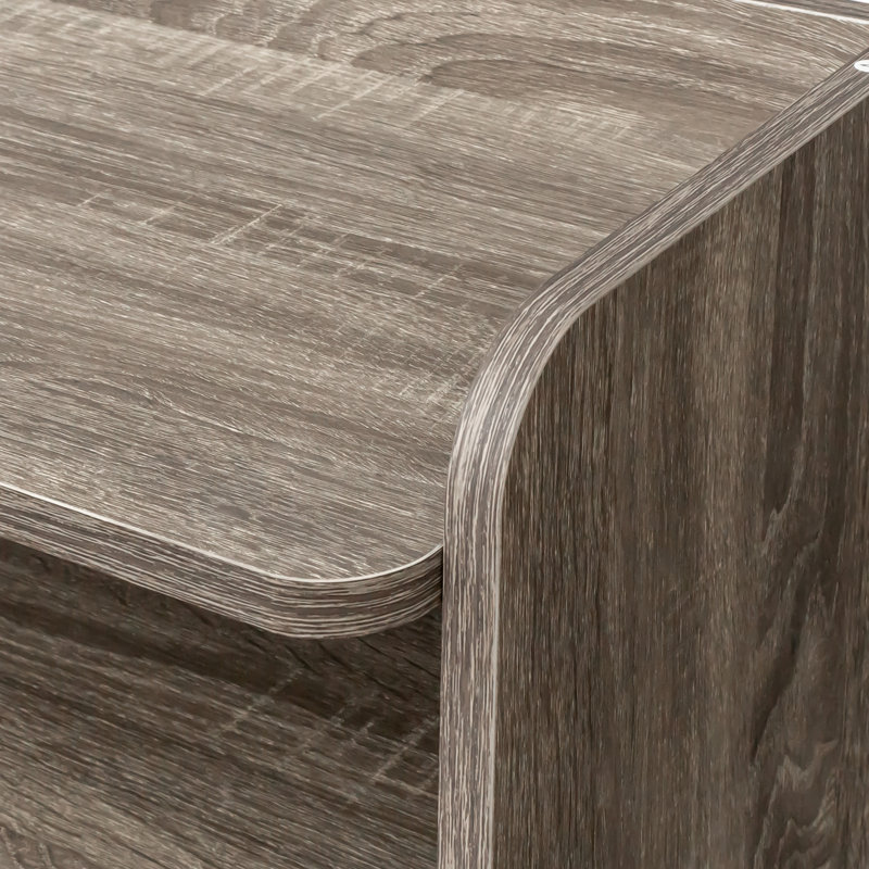 Modern Extendable Dining Table with Built-In Storage, Brown Wood