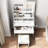 Elegant Fashion Vanity Desk with Adjustable Lights, Hair Dryer Holder, and 3 Drawers for Makeup and Storage