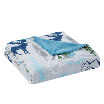 PAWZ By Bearpaw Kids Camp Creek Grey Polyester Plush Throw