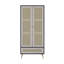 Armoire-penderie haute 70,8 po avec 2 portes en rotin et 1 tiroir