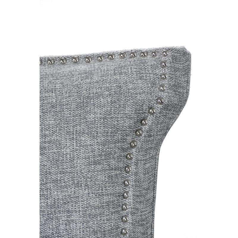 Chaise d'appoint rembourrée Chemise, Gris, Blanc