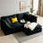 CloudHaven L-Shaped Chenille Sectional Sofa with Ottoman - 2-Seater Loveseat for Small Spaces, Breathable Fabric & Easy Assembly-1241176099