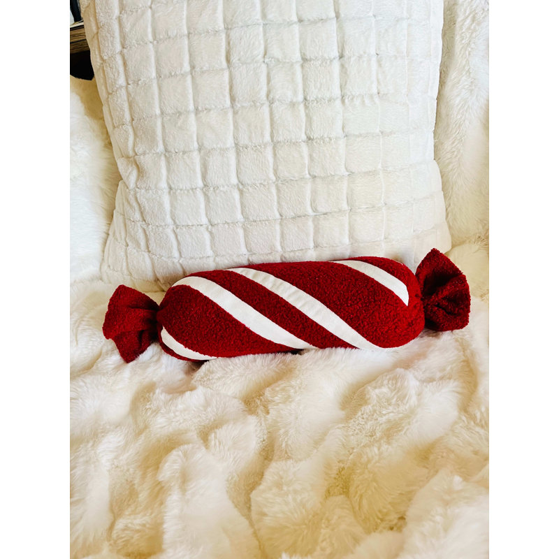 Coussins décoratifs de Noël à rayures rouges et blanches