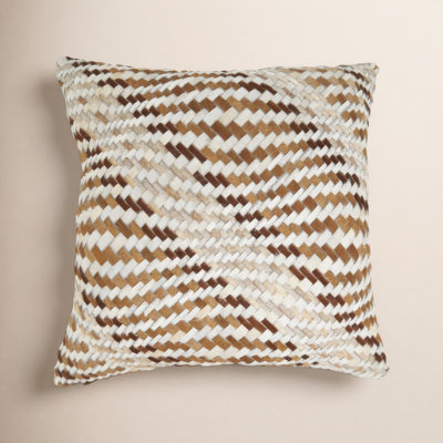 Coussin en cuir naturel