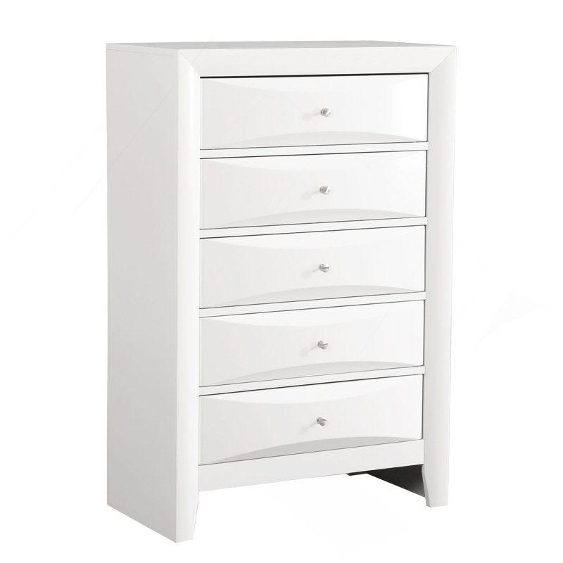 Commode verticale avec tiroir incurvé, Blanc