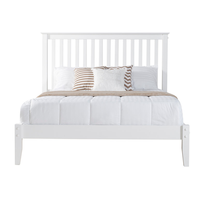 Lit en bois massif Faringdon, Plein, Blanc