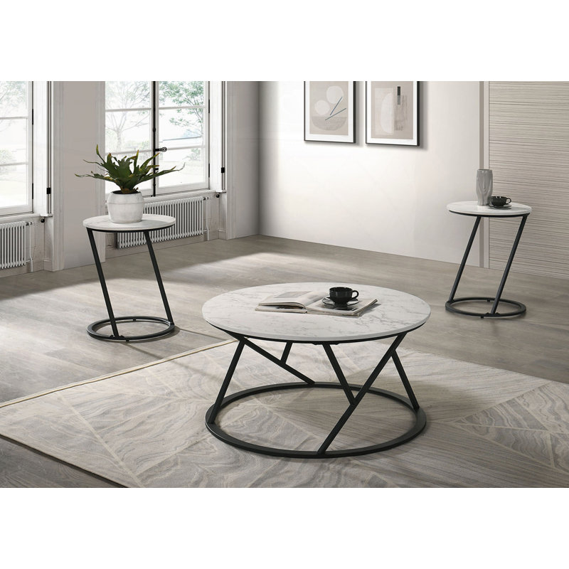 Ensemble de table contemporain 3 pièces, Blanc