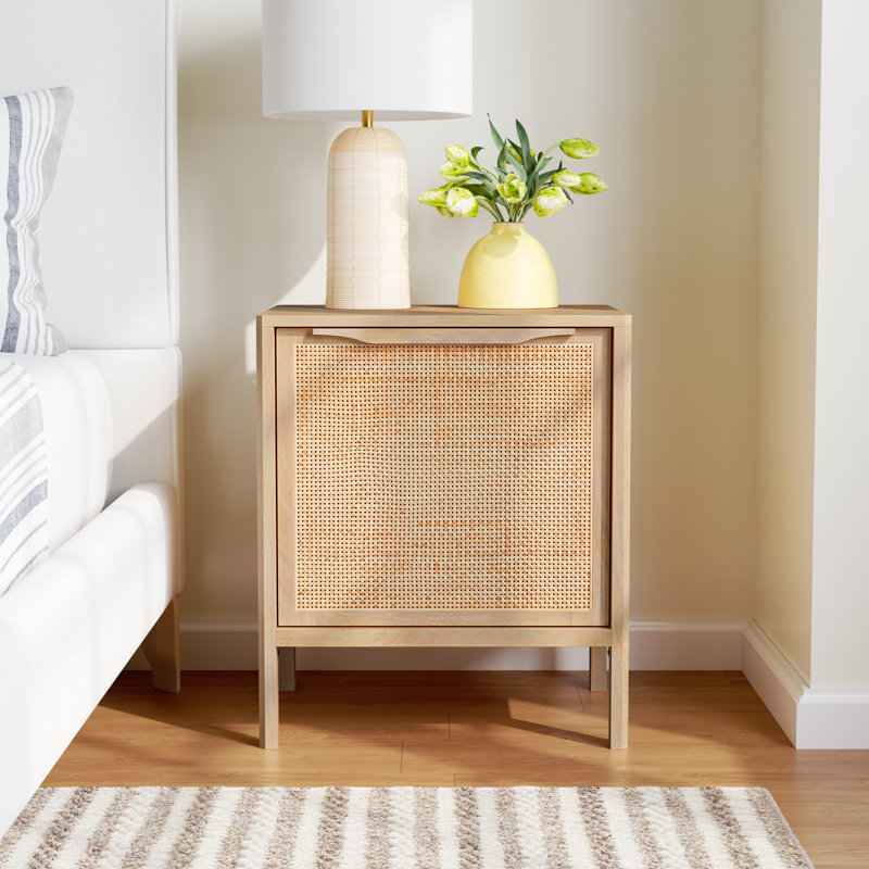 Nellie Cane Nightstand, Natural, Right