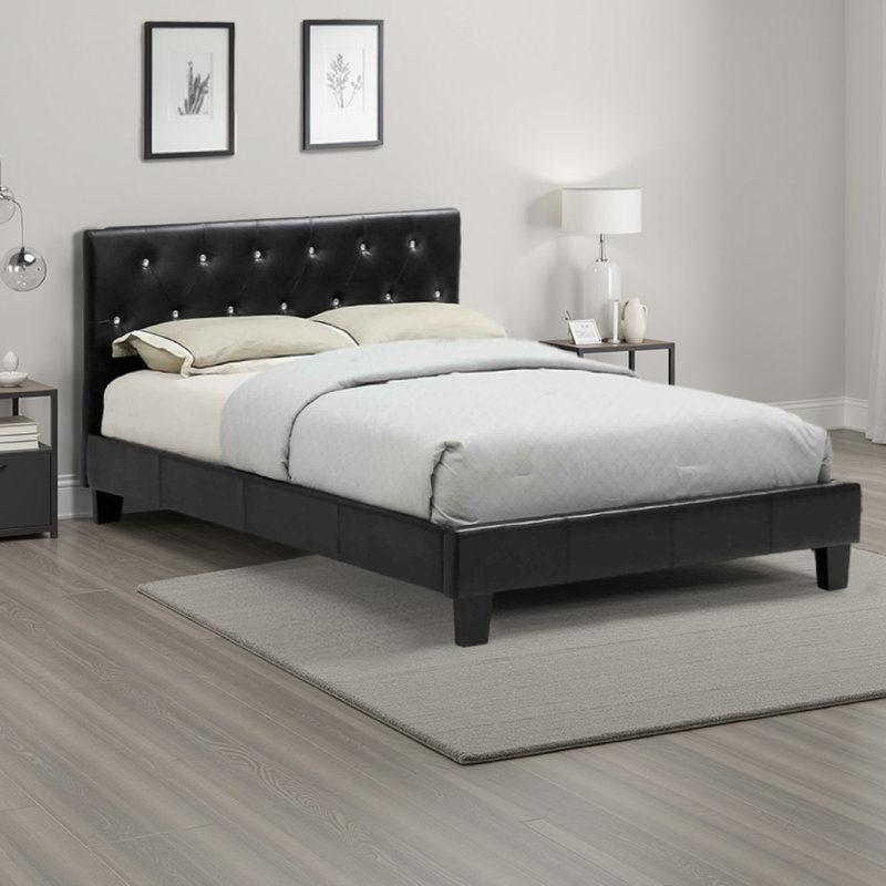 Vegan Leather Platform Bed, King