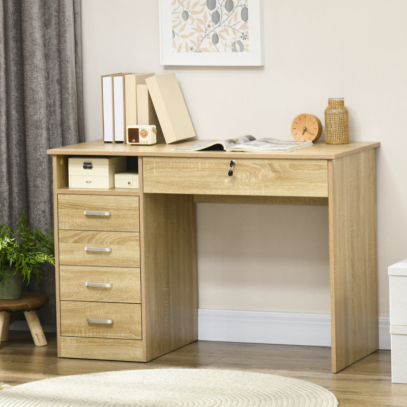 Fernandeo Iron Computer Desk, Brown