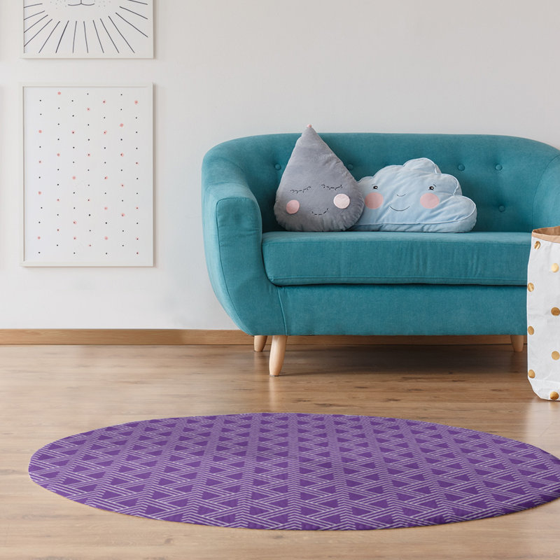 Chenille Geometric Indoor Rug, Round 5'