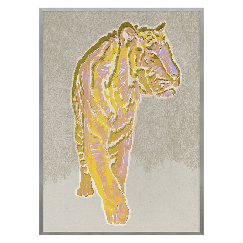 Yellow Tiger Pattern Print by Todaro, Katie, 30" H x 22" W, Silver