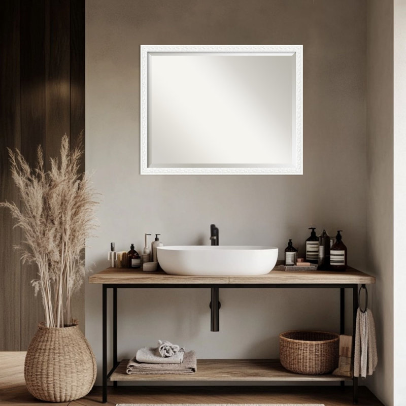 Miroir mural de salle de bain Bethany, Blanc, 24 po x 30 po