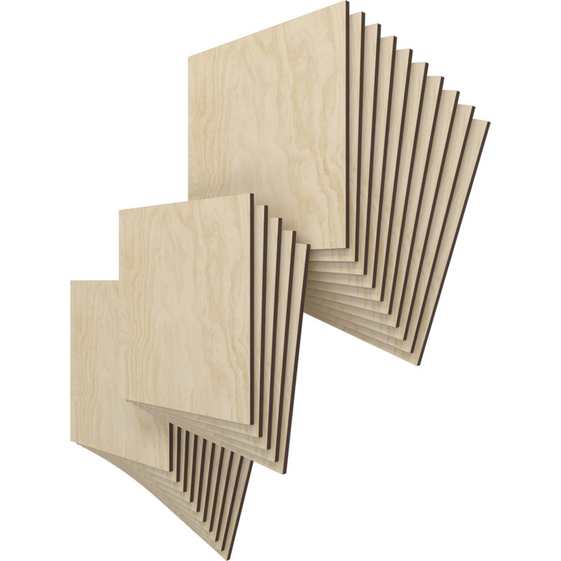 Planches en bois, Bouleau, H 15,75 po x l 15,75 po x P 0,38 po