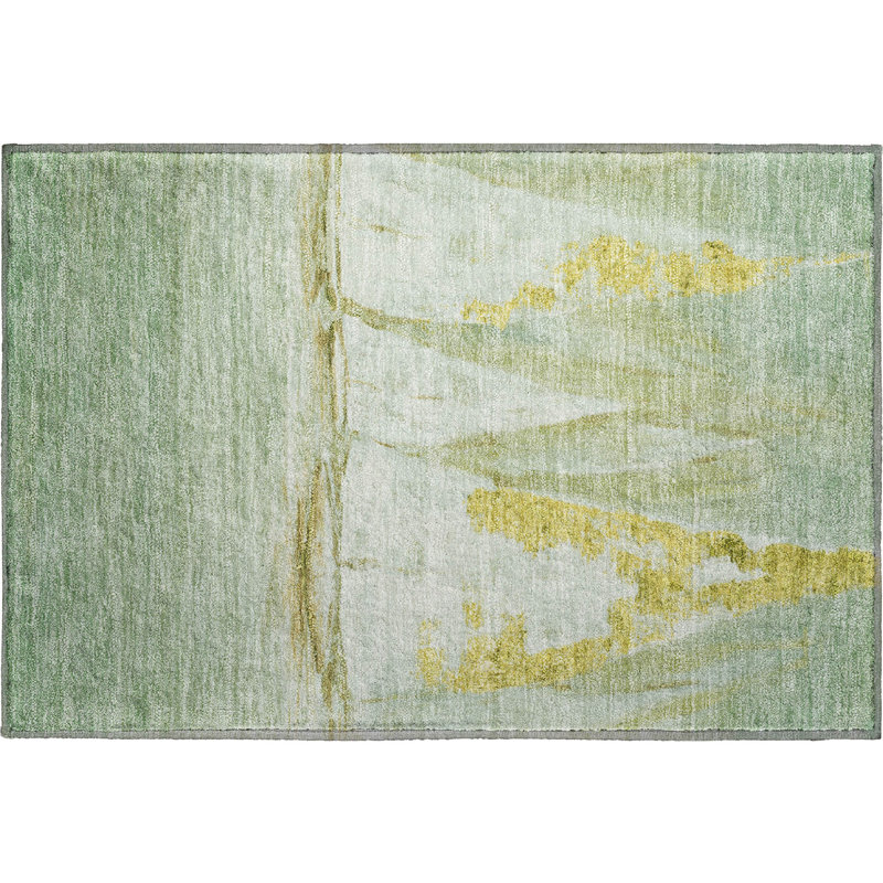 Premium Machine Washable Mayfield AMF2084 Coastal Rug, Green, 5' x 7'6"
