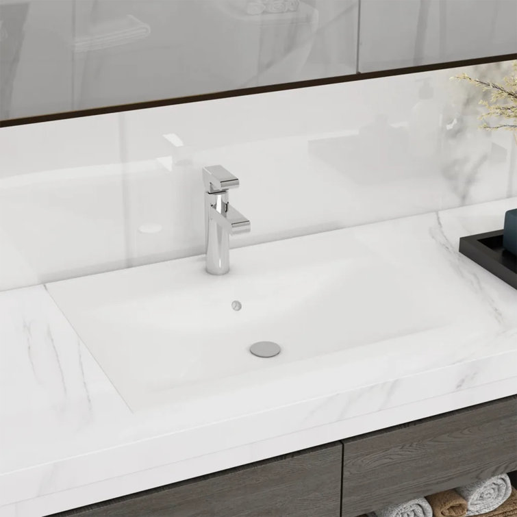 Ebern Designs Bralon 6000mm L x 4600mm W Ceramic Rectangular Sink with Overflow