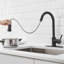 Robinet de cuisine rétractable à poignée simple avec distributeur de savon