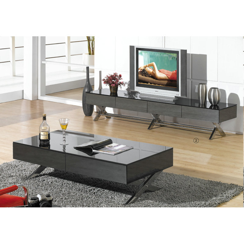 Breyton TV Stand for TVs, Gray/Black