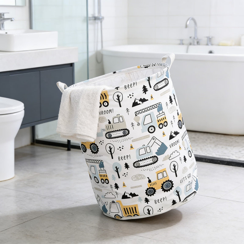 2Pcs,Kids Toy Storage Bag With Fun Cartoon Design - Large Capacity Foldable Laundry Hamper For Clothes, Toys, And Sports Equipment - Organization Solution For Bedrooms And Playrooms