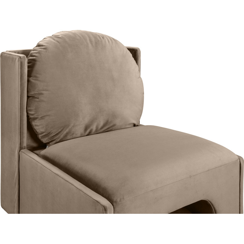 Fauteuil d'appoint en velours Castner, Velours taupe