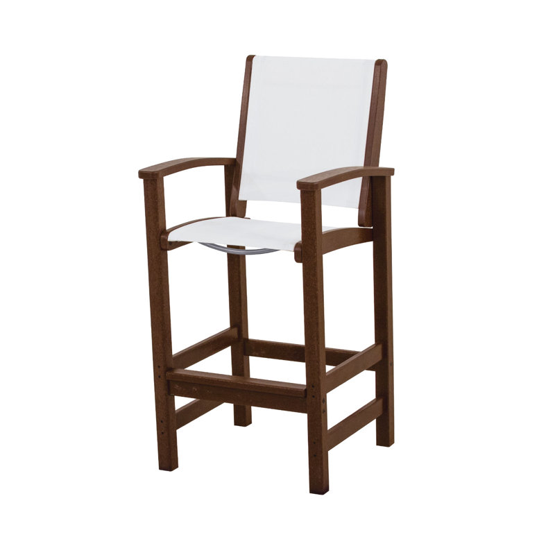 Chaise de bar POLYWOOD Coastal, Blanc/acajou