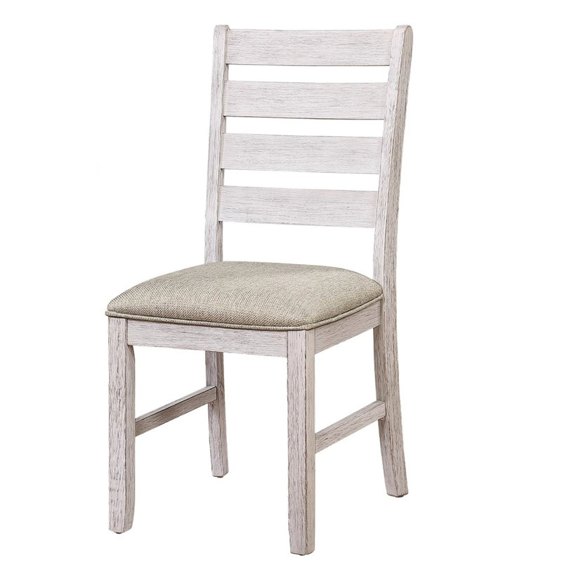 Chaises d'appoint de salle à manger blanc grisâtre 2 pièces, revêtement, structure en bois, transitionnel, fauteuil décontracté 2 de largeur 19,5 po, finition, tissu transitionnel