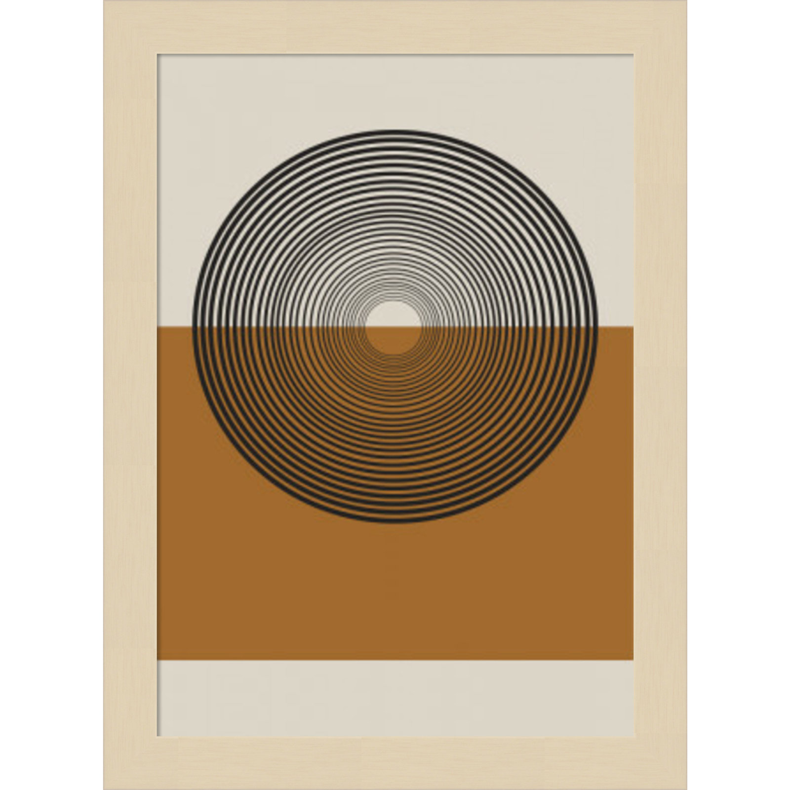 Retro Landscape Print, 13" H x 10" W x 1" D, Brown