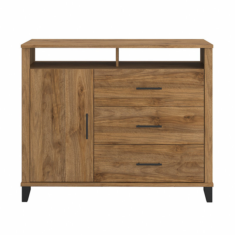 Katia 48'' Wide 3 - Drawer Credenza, Fresh Walnut
