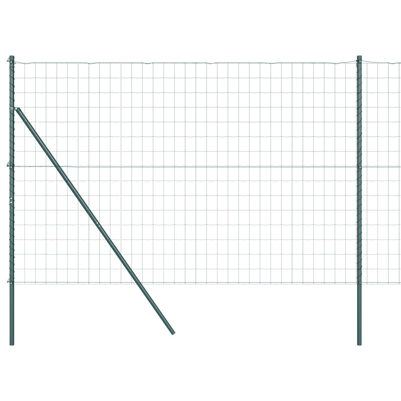 Galvanized Steel Border Fencing, Green, 150 x 1000 x 0.2 cm
