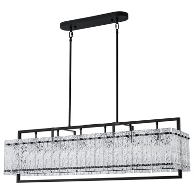 6-Light Dimmable Kitchen Island Pendant Rectangle Chandelier