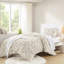 Édredon pour lit simple 2 pièces avec motif floral, douceur moelleuse et confort moelleux, microfibre, édredon toutes saisons lavable à la machine, jolis accents de courtepointe, chaleur douce et confortable-120954341-120954339