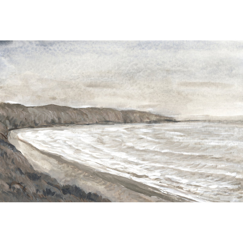 Coastal Shoreline I by Tim O'Toole - Painting on Canvas, 51 cm H x 76 cm W, Black Floater Framed
