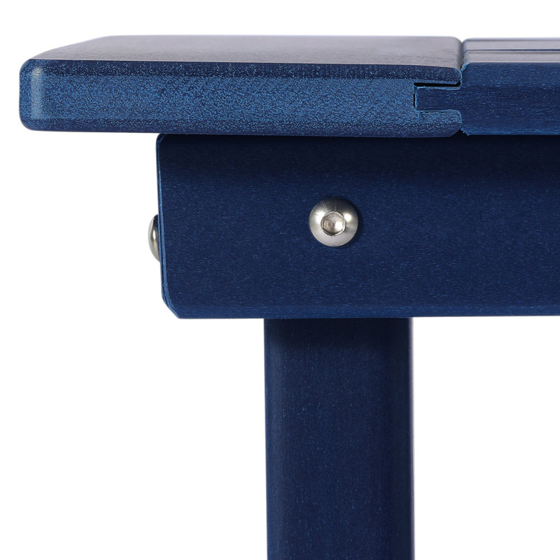 Outdoor All-Weather HDPE Dining Bench, Navy Blue