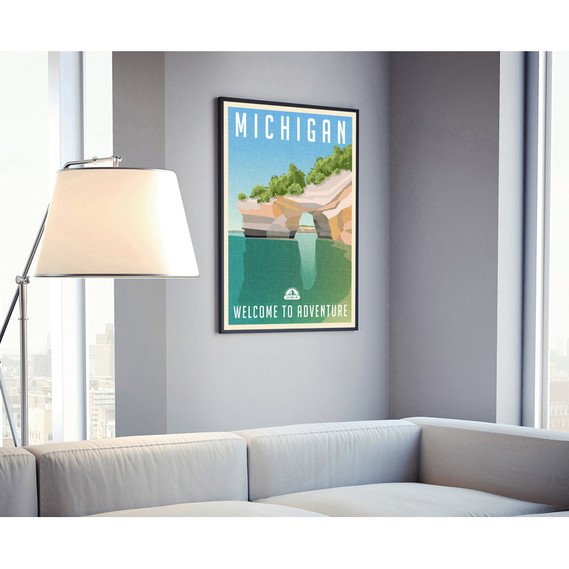 Michigan State Style State, affiche rétro, impression sans cadre, art mural maison et bureau, L 8 po x H 10 po