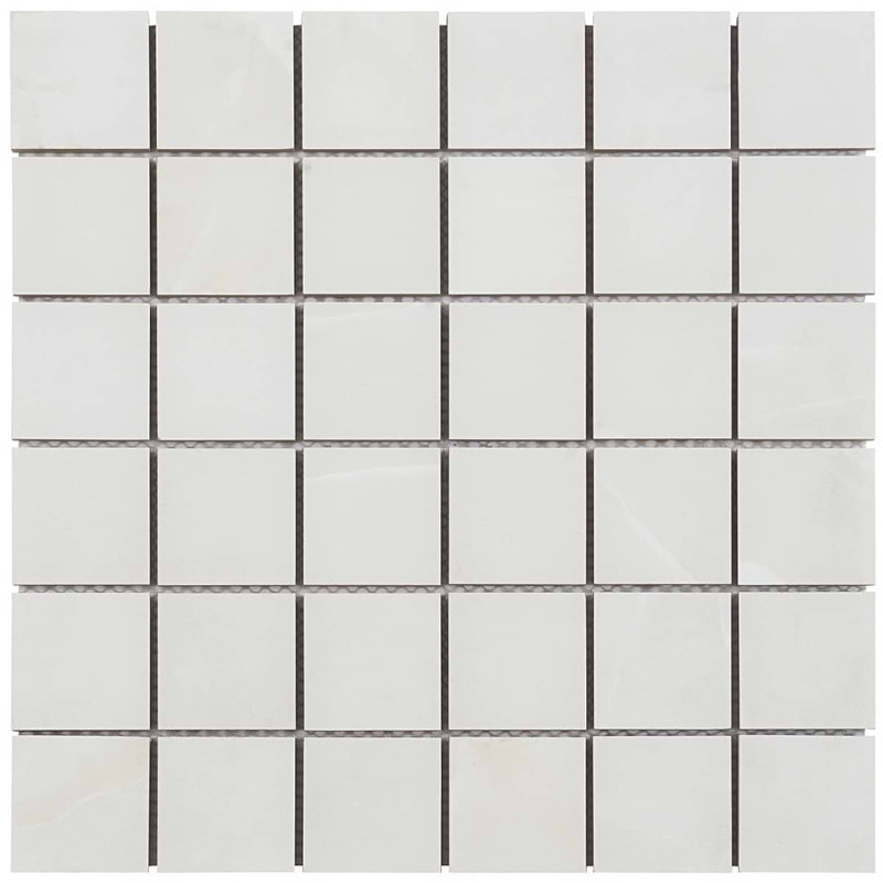 Dreamstone 2X2 Matte Porcelain Mosaic, Aztec Onyx Bianco Matte