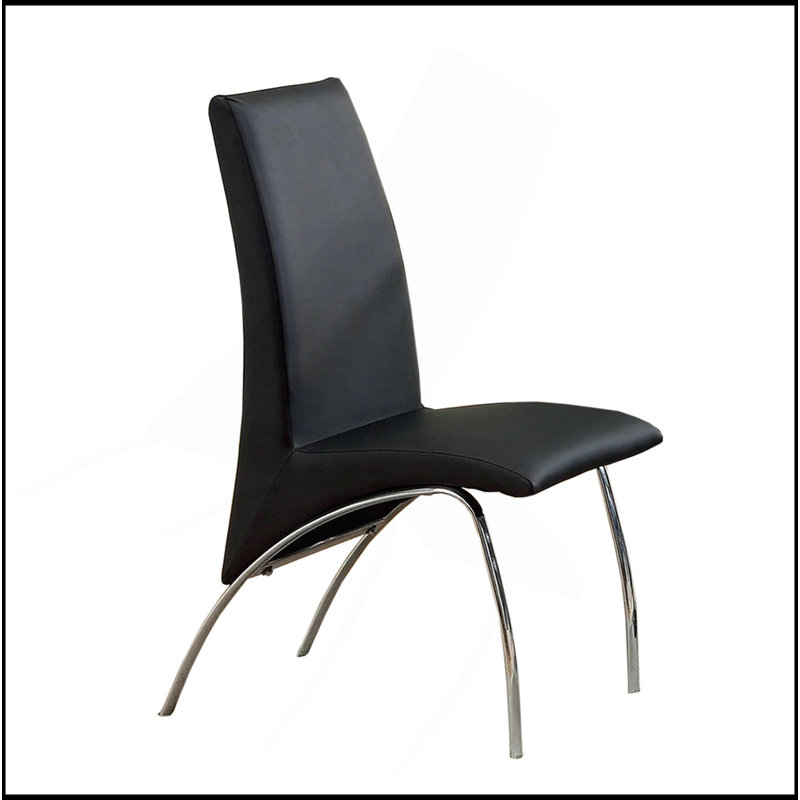 Ensemble de 2 chaises d'appoint rembourrées en similicuir, Noir