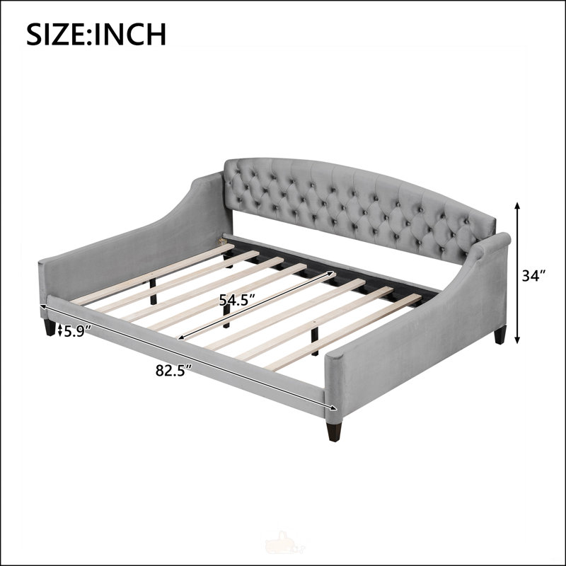 Modern Luxury Tufted Button Daybed, Gray, Full