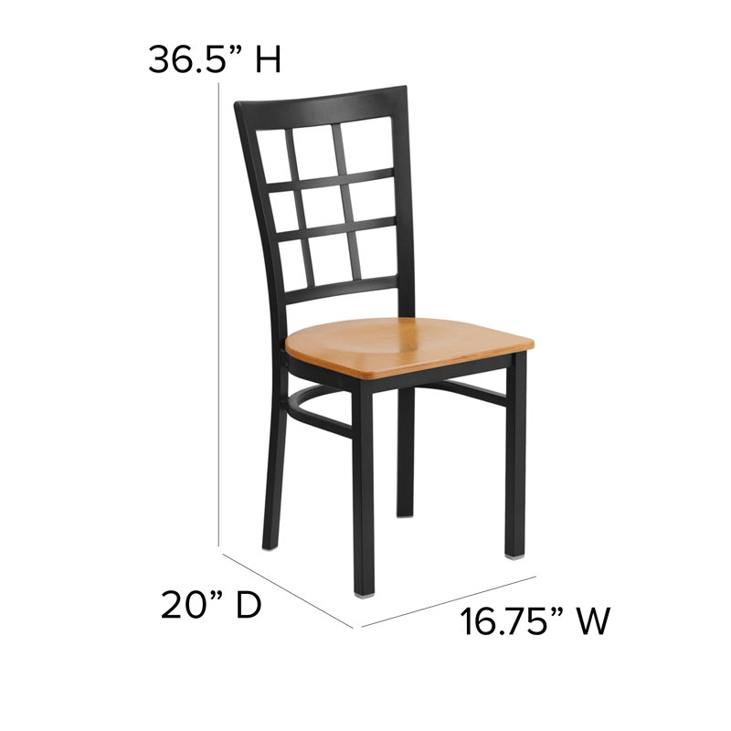 Chaise de restaurant en métal Prompton Modern, Naturel